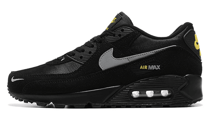 Air max 90 reflective swoosh black yellow 1