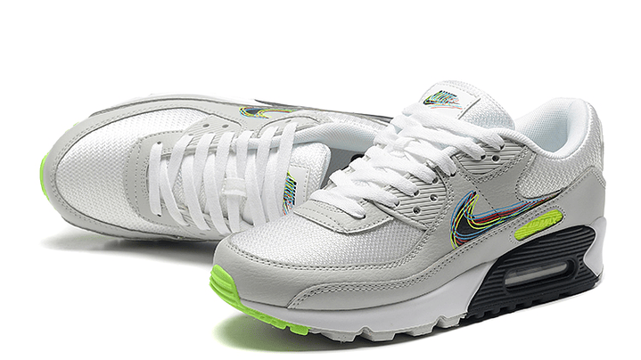 Air max 90 silver grey white 3d swoosh 4