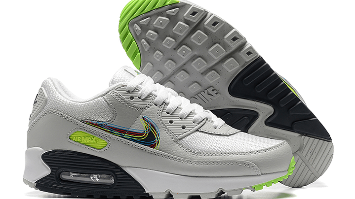 Air max 90 silver grey white 3d swoosh 5
