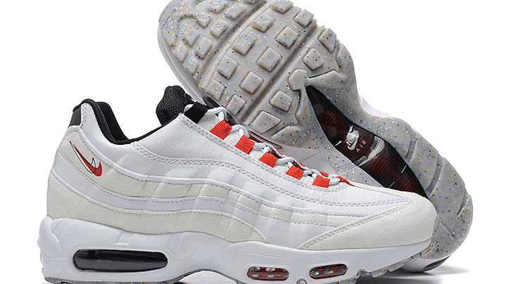 Air max 95 double swoosh light bone habanero red 4