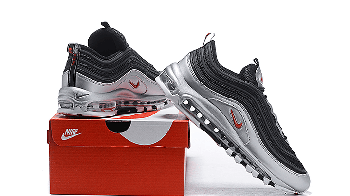 Air max 97 silver black/ red swoosh 2