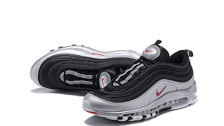 Air max 97 silver black/ red swoosh 3