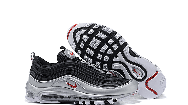 Air max 97 silver black/ red swoosh 5