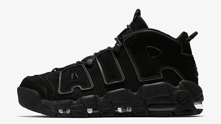 Nike more uptempo triple black reflective 1