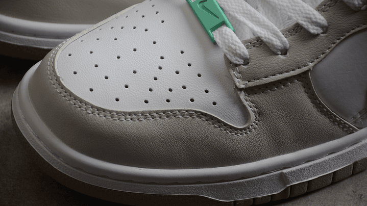 Dunk low split seam white tan mint 6