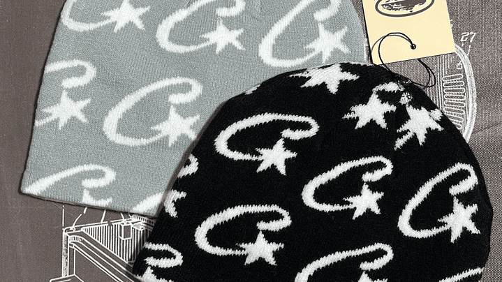 Gorro de lana Corteiz star gris 2