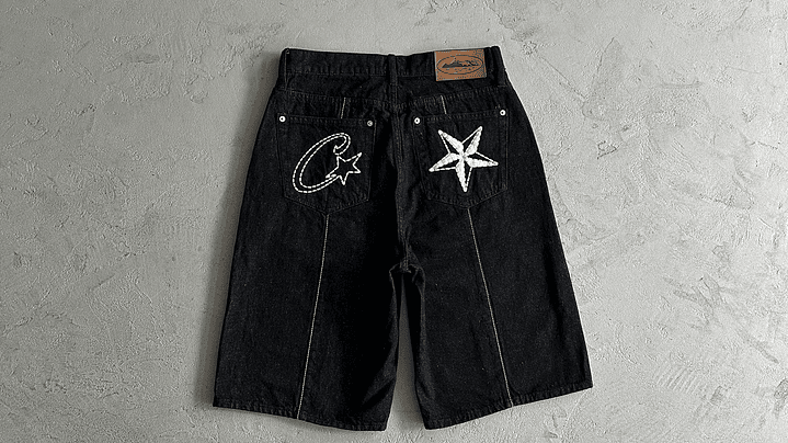 Short denim black Corteiz Star 1