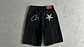 Short denim black Corteiz Star - Miniatura 1