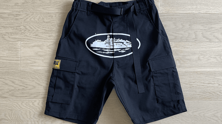 Short Corteiz cargo Guerrillaz black & white 2