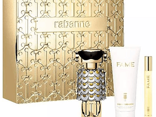 Set para Mujer Rabanne Fame EDP 80ml +10ml.+ Body Lotion  (caja metalica)