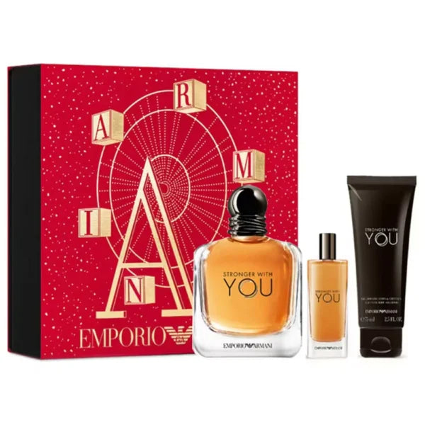 Estuche Emporio Armani Stronger With You Edt 100 ml + 15 ml + Gel 75 ml 1