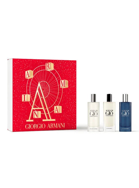 Set Perfume Acqua Di Gio EDP Hombre 15ml + EDP 15ml + Profondo 15ml 1