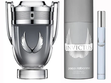 Estuche Perfume Paco Rabanne Invictus Platinum 2022 EDP 100 ml+150 Deso+10ml. mini 1