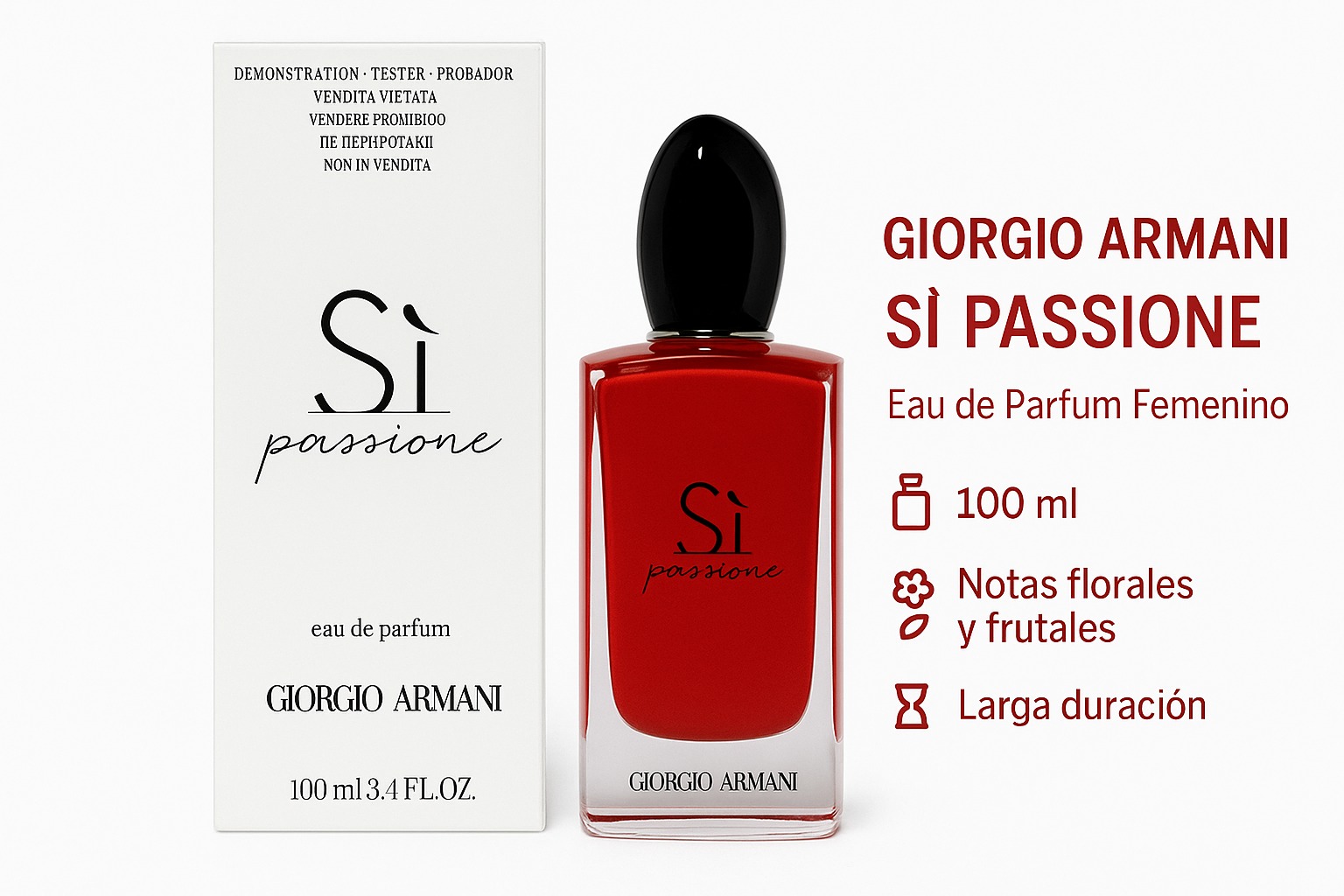 Sí Passione Tester 100 ml EDP Mujer Armani 1