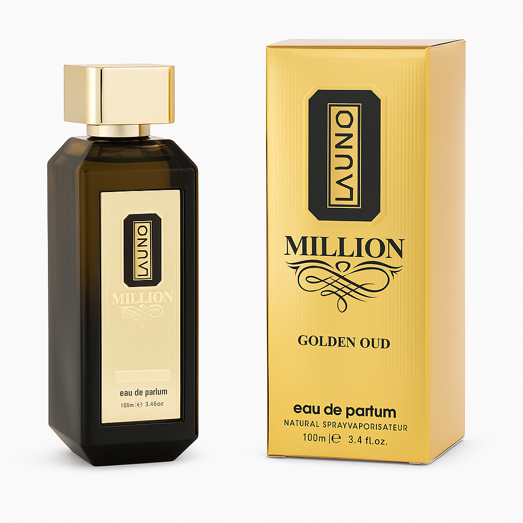 Perfume Fragrance World La Uno Million Golden Oud EDP 100 ml Hombre – Inspirado En 1 Million Golden Oud 1