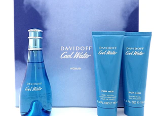 Set Davidoff mujer Cool Water Women Edt 100 Ml ..+75ml shower gel +75ml body lotion 