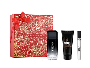 Set Carolina Herrera 212 VIP Black EDP 100ml + 10ml + Shower Gel