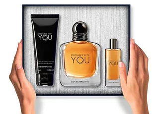 Estuche Stronger With You 100 ML+15 ML+75 ML Body Shampoo Giorgio Armani EDT (H)
