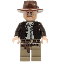 Indiana Jones - Chaqueta Marrón Oscuro, Sombrero Fedora Marrón Rojizo