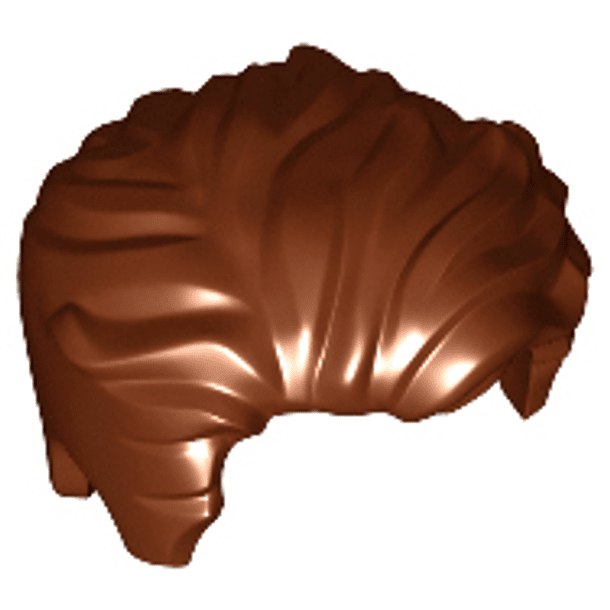 Minifigura, cabello recogido y despeinado con un ligero pico de viuda y patillas cortas