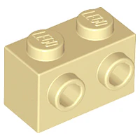 Brick , Modificado 1 x 2 con Montantes en 1 Lado