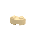 Brick, Esquina Redonda 2 x 2 Macarrones con Muesca 1