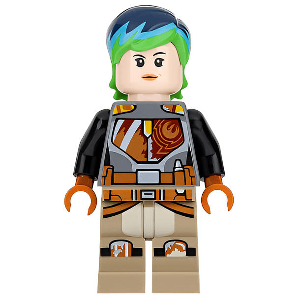 Sabine Wren – Cabello Verde Brillante y Azul Oscuro