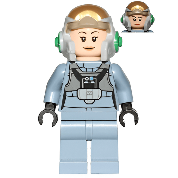 Piloto Rebelde A-wing (Casco Abierto, Mono Azul Arena, Femenino)