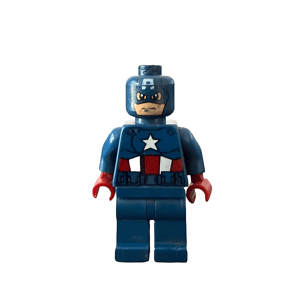 Capitán América - Traje azul oscuro con cinturón azul oscuro, manos rojo oscuro, máscara