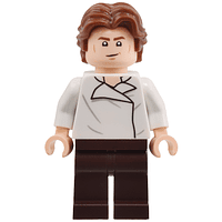 Han Solo - Camisa blanca con arrugas en la parte delantera y trasera