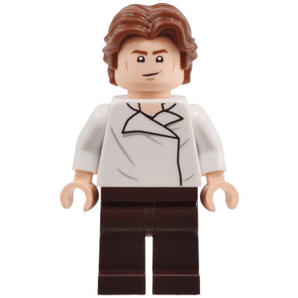 Han Solo - Camisa blanca con arrugas en la parte delantera y trasera