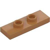 Placa modificada de 1 x 3 con 2 espigas (doble puente)