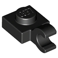 Placa modificada 1 x 1 con clip abierto en forma de O (agarre horizontal)
