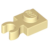 Placa modificada 1 x 1 con clip O abierto grueso (agarre vertical)