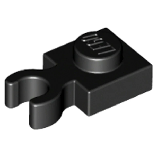 Placa modificada 1 x 1 con clip O abierto grueso (agarre vertical)
