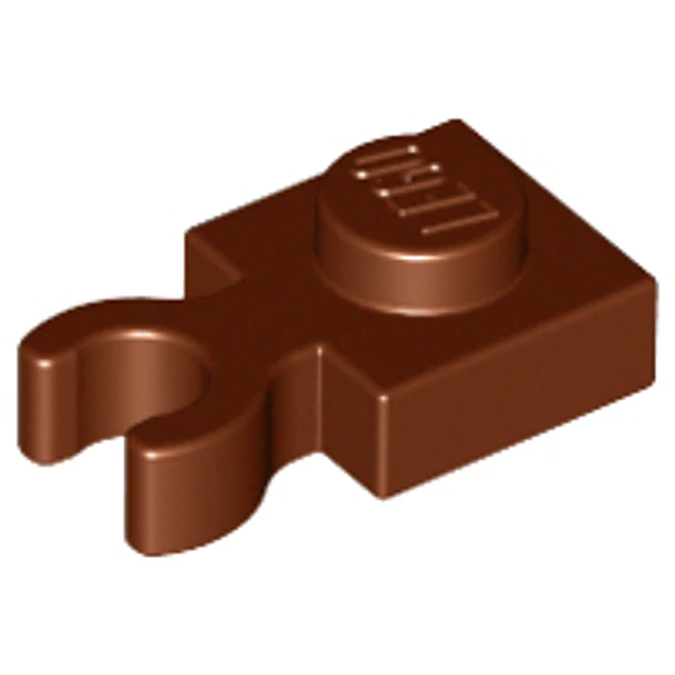 Placa modificada 1 x 1 con clip O abierto grueso (agarre vertical)