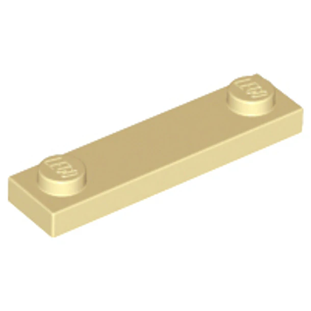 Placa modificada de 1 x 4 con 2 espárragos sin ranura