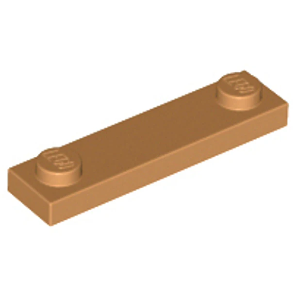 Placa modificada de 1 x 4 con 2 espárragos sin ranura