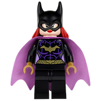 Batgirl - Minifigura, traje negro, capa lavanda