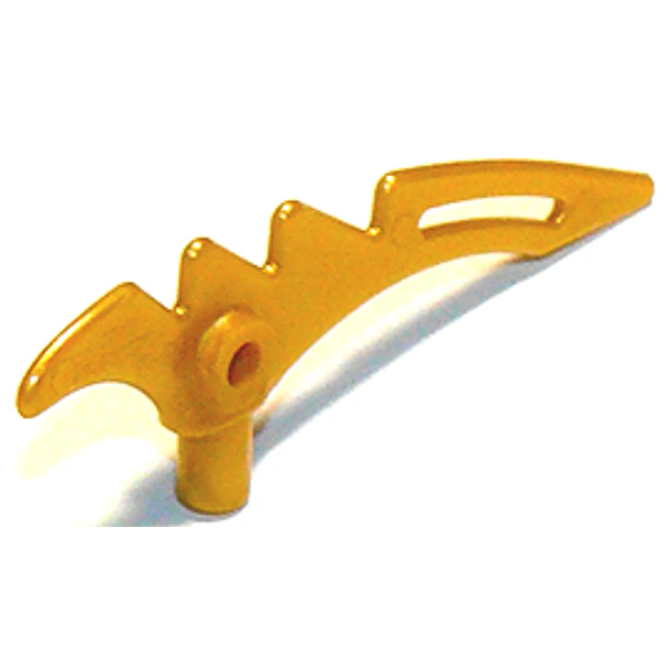 Utensilio , arma, hoja creciente, dentada con barra