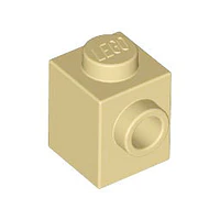Ladrillo modificado de 1 x 1 con montante lateral