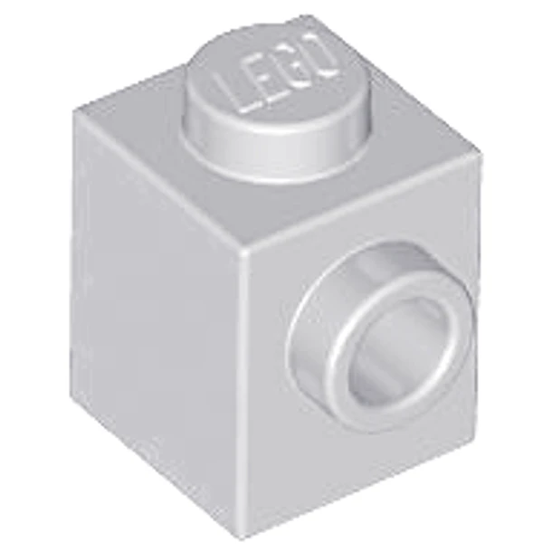 Ladrillo modificado de 1 x 1 con montante lateral.