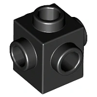 Ladrillo modificado de 1 x 1 con montantes en 4 lados.