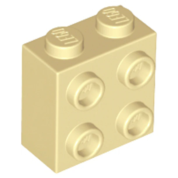 Ladrillo modificado de 1 x 2 x 1 2/3 con montantes laterales.