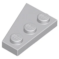 Cuña, placa 3 x 2 derecha Gris claro