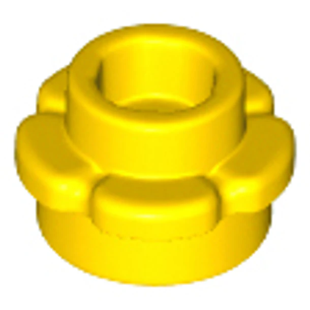 Flor Redonda 1 x 1 con Borde (5 Pétalos)  amarillo