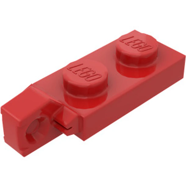 Placa de bisagra 1 x 2 con bloqueo y 1 dedo en el extremo, sin ranura inferior.