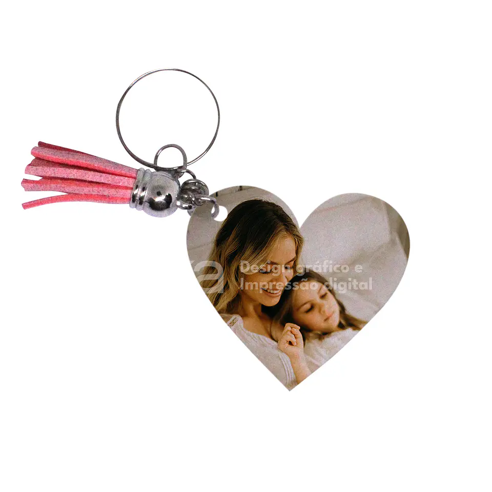 Llavero de corazón personalizado con borla 1