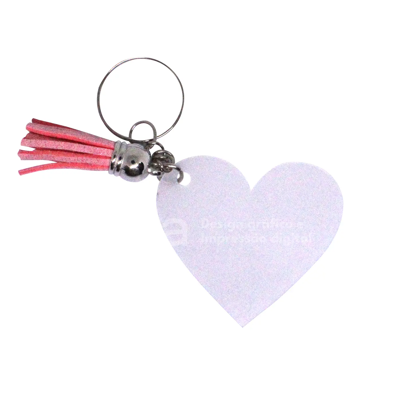 Llavero de corazón personalizado con borla 2