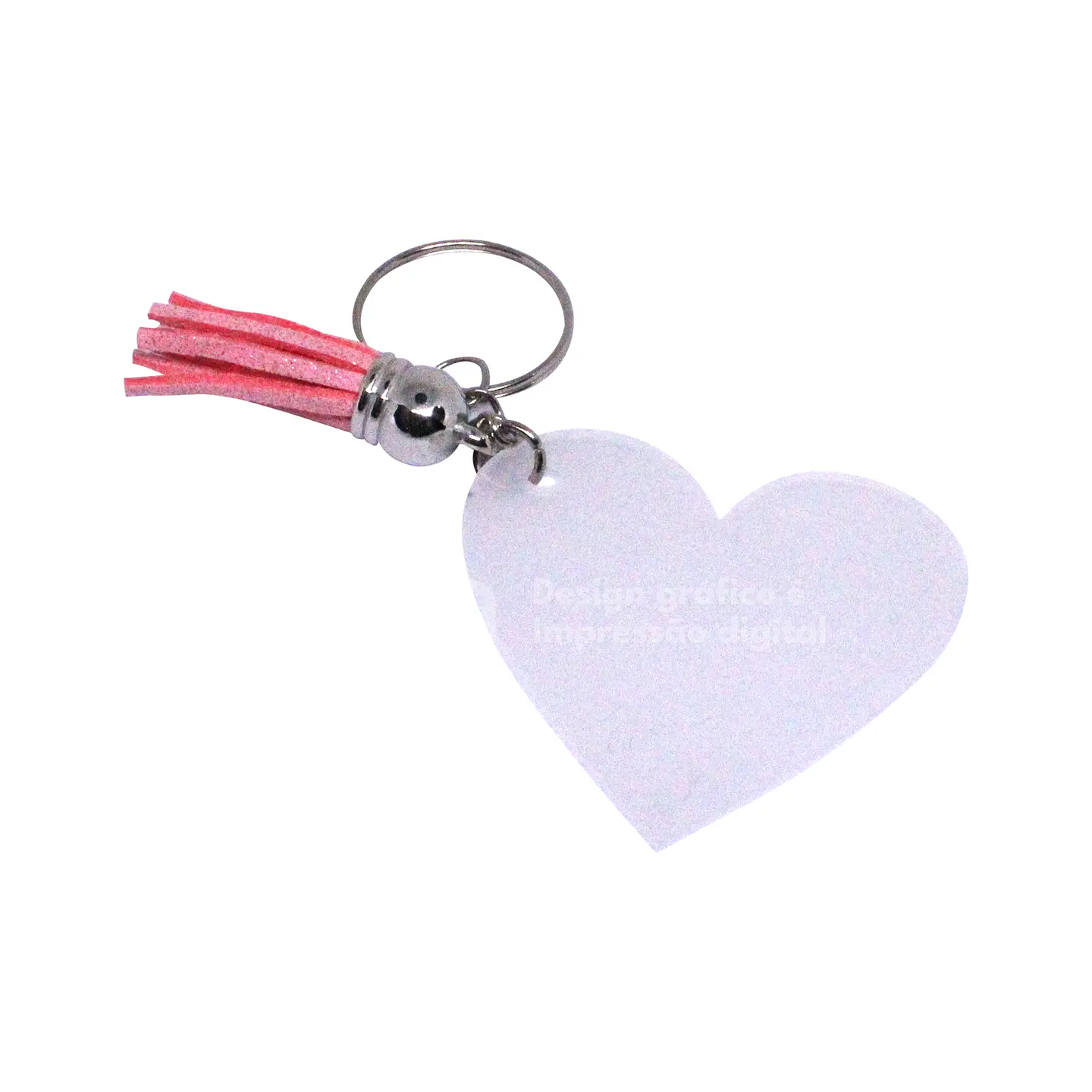 Llavero de corazón personalizado con borla 3